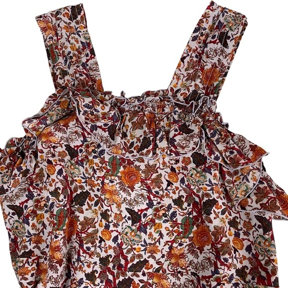 Madewell x Karen Walker Silk Floral Rosalie Ruffled Dress - Picture 9 of 16